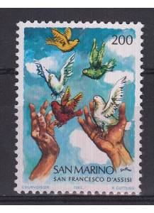 1982 San Marino 8° Centenario Nascita San Francesco 1 valore nuovo Sassone 1104
